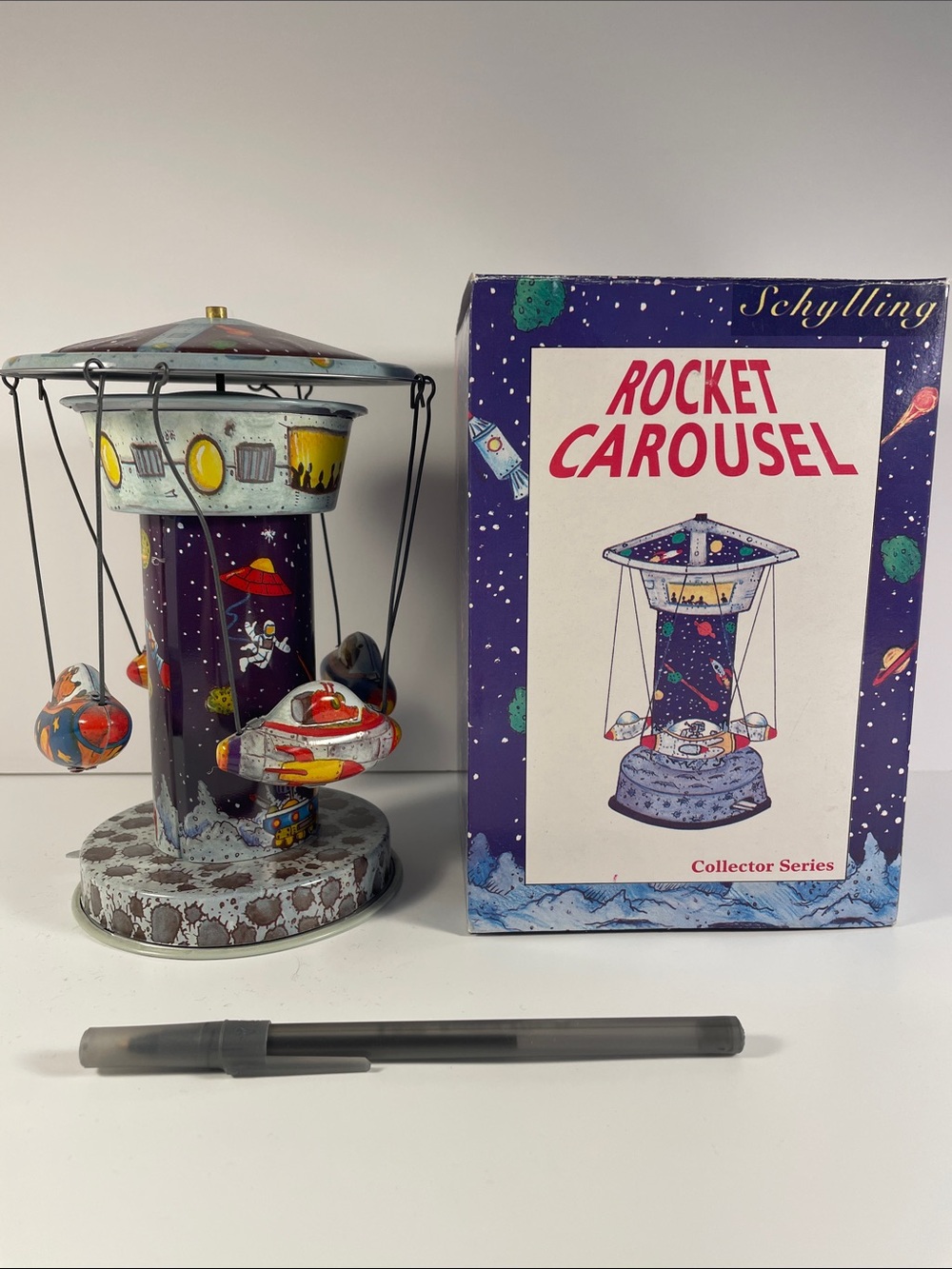 Schylling Rocket Carousel Tin Toy - Collector Series - Not for Children